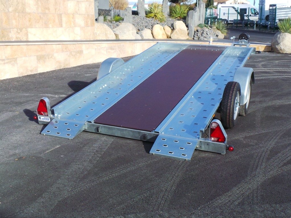Porte voiture simple essieu 1300kg Remorques Wilsud