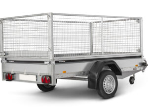 Remorque 2.60m avec réhausses grillagées 80cm