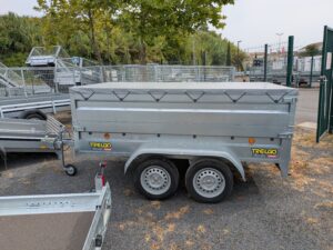 remorque d'occasion double essieu double ridelle